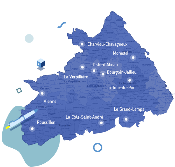 Carte Nord-Isère